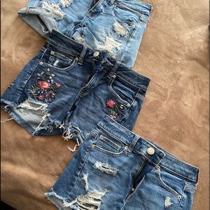 (3) American eagle jean shorts